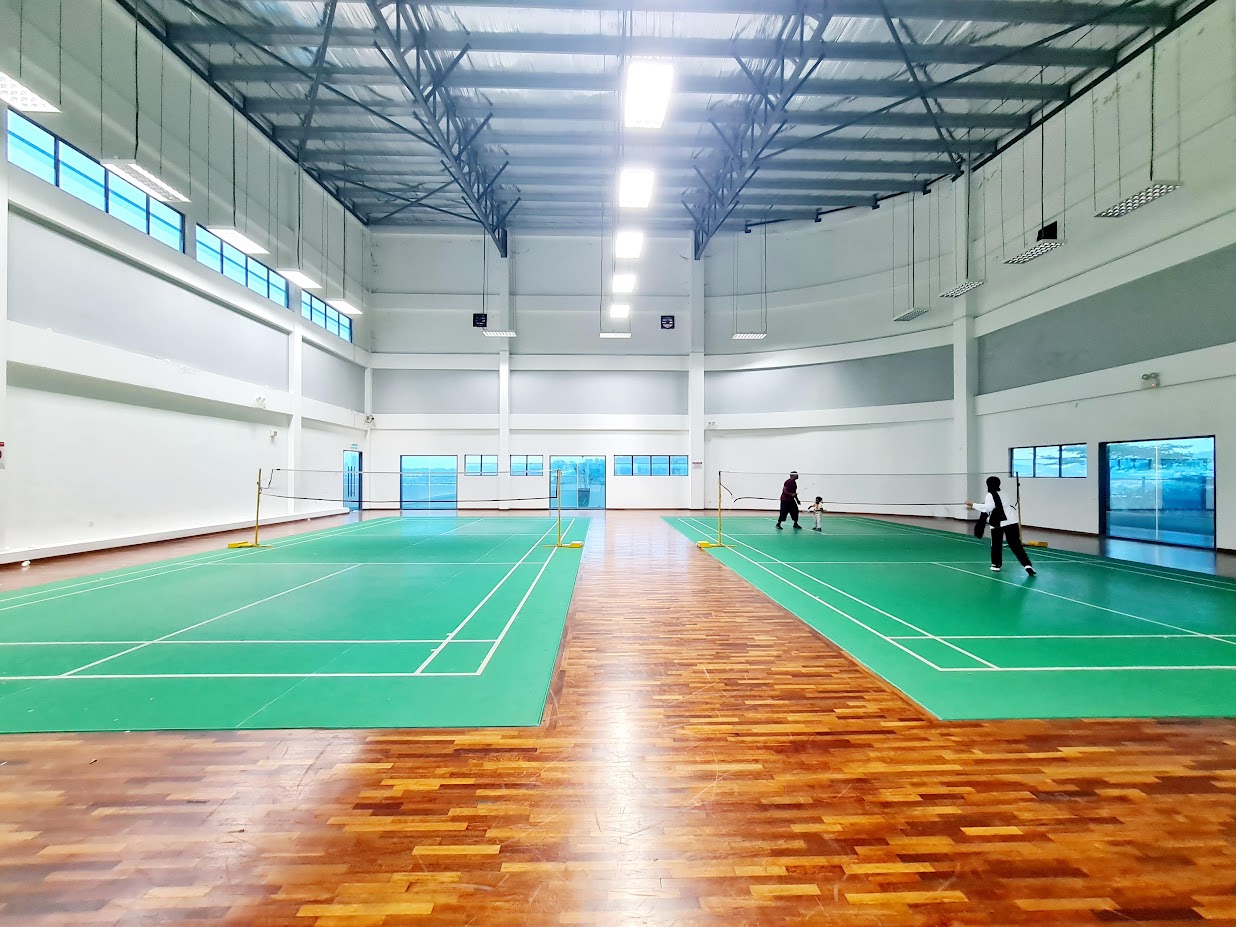 Indoor badminton court